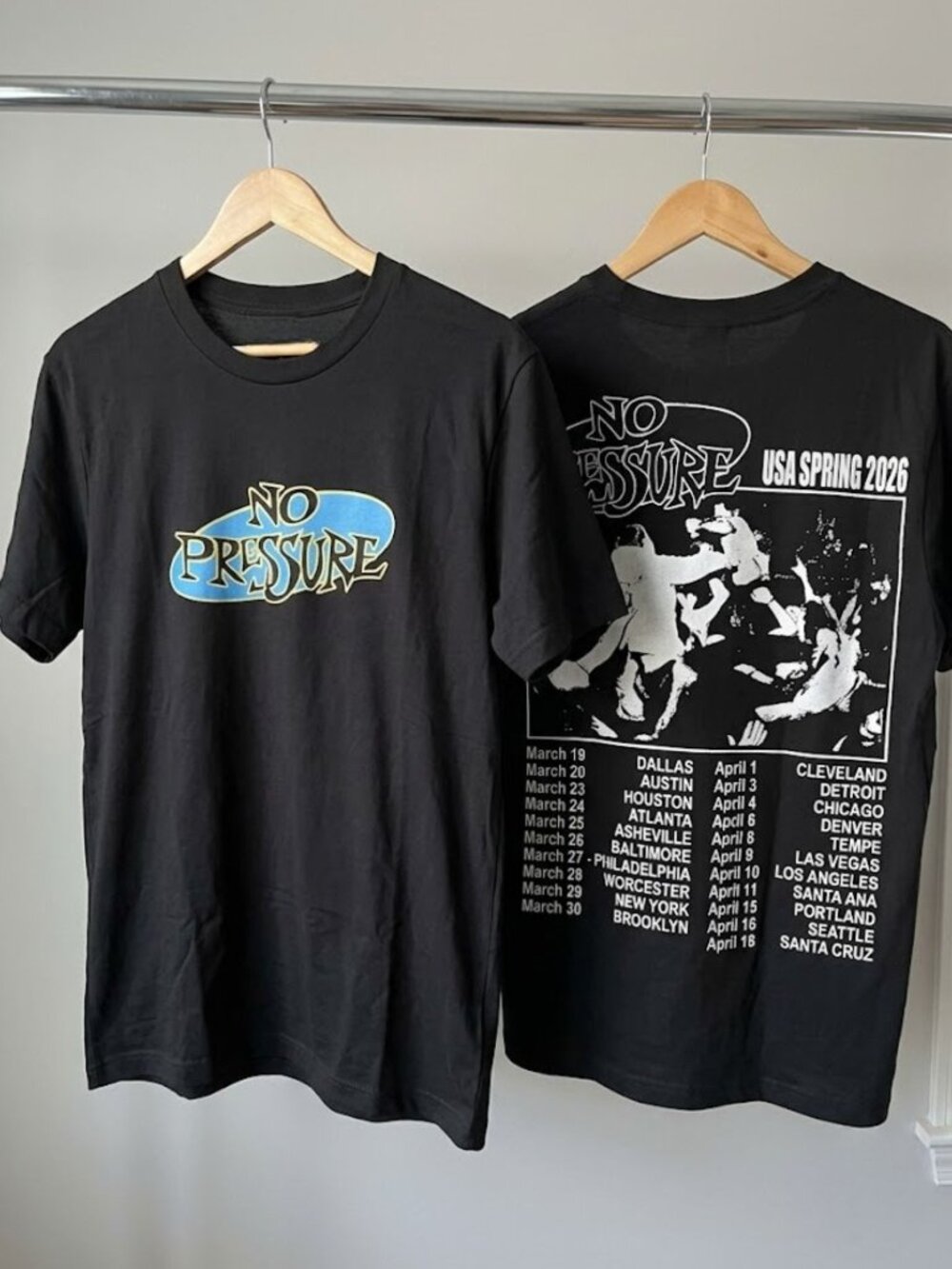 No Pressure USA Spring 2026 Drain Headline Tour T-Shirt Reprint